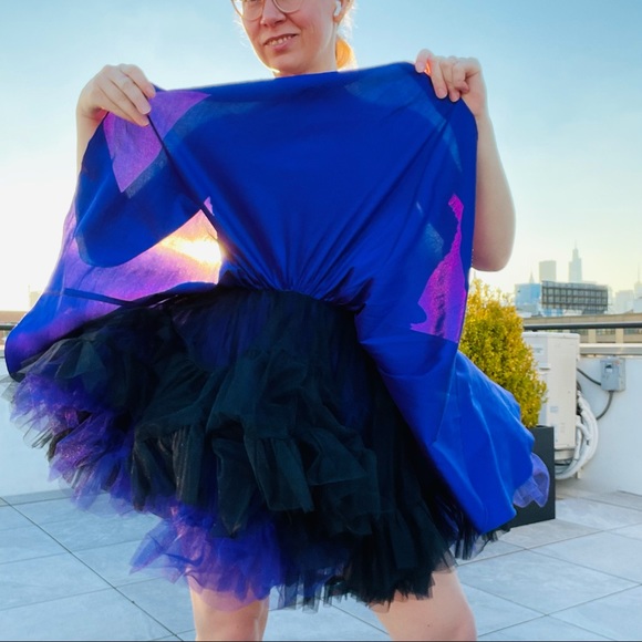 Corset Crystal Chameleon Silk Tutu Standing A-Line Princess Strapless Mini Dress - Picture 12 of 17